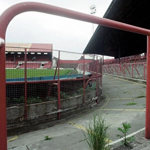 The old clock and stands at Ayresome Park, the home of Middlesbrough F