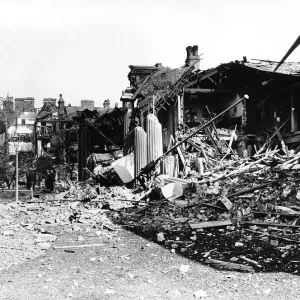 An old folks home in Hull lies in ruins after being bombed during a WW2 air raid 1941