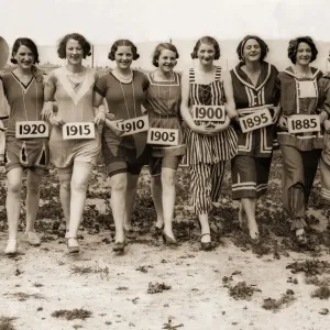 Vintage Bathing Costumes Print 1880-1931
