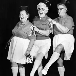 Old people: The senior majorettes in action (from left to right) Jenny Mitchell