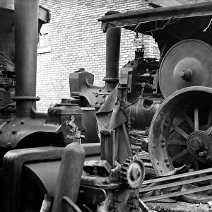 Some old steam rollers lying in wait to be renovated on 4th February 1961