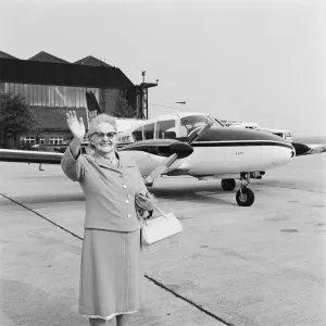 Oldest passenger on Teesside flight. Circa 1973