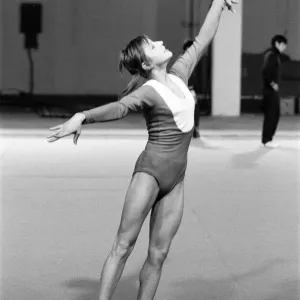 Olga Korbut, Olympic Gymnast, training with Soviet Union Gymnastics Team, at Earls Court