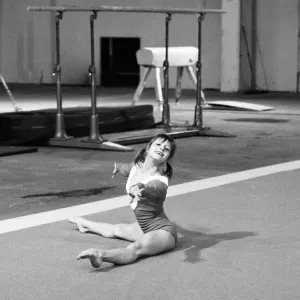 Olga Korbut, Olympic Gymnast, training with Soviet Union Gymnastics Team, at Earls Court