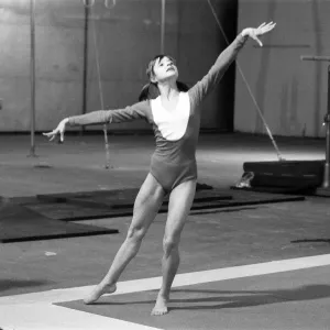 Olga Korbut, Olympic Gymnast, training with Soviet Union Gymnastics Team, at Earls Court