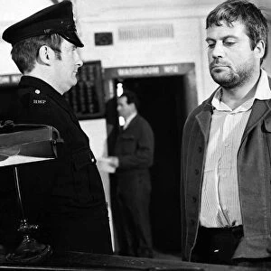 Oliver Reed British actor in film Sitting Target 1971 in jail facing prison