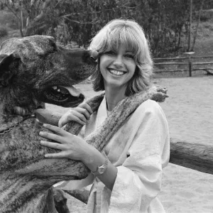 Olivia Newton John, singer and actor, pictured at home in Malibu, California, America Olivia Newton John, singer and actor, pictured at home in Malibu, California, America