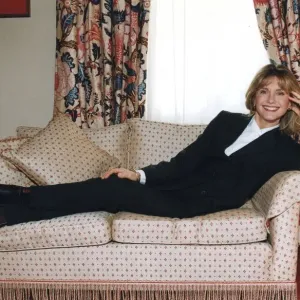 Olivia Newton-John Print - Smiling Interview in London Hotel, January 1995