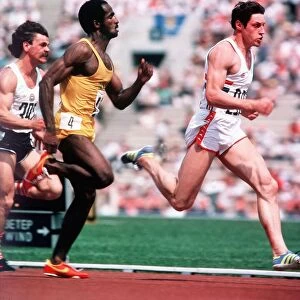 Olympic Games Alan Wells leads Don Qurrie in the first heat of the 100 metres Dbase MSI