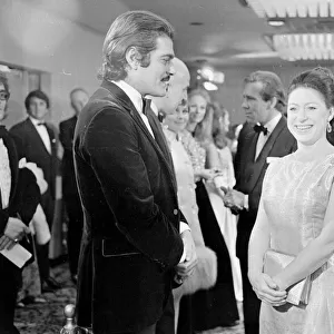Omar Sharif with Princess Margaret at the premier of MacKennas Gold