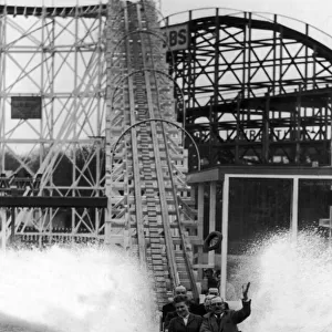 The opening of the new water chute at the Belle Vue Fairground and Gardens