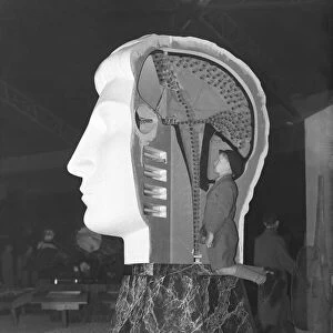 Opening of South Bank Exhibition - model of head showing brain Festival of Britain