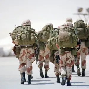 Print of US Military forces at Dhahran Airbase, Saudi Arabia