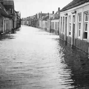 Print of flooded Walcheren Island, November 1944 Print of flooded Walcheren Island, November 1944