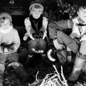 The original bonfire night banger. Children at a private Merseyside bonfire night part The original bonfire night banger. Children at a private Merseyside bonfire night part