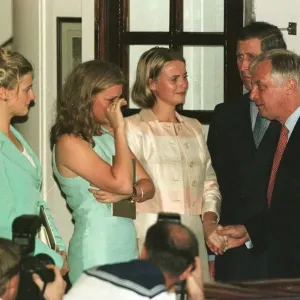 Chris Patten Comforts Family on Royal Yacht Print Chris Patten Comforts Family on Royal Yacht Print