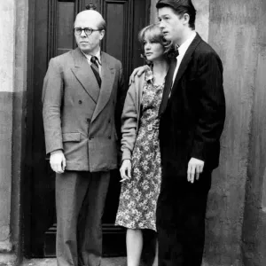 Outside the house where the murders were committed (left to right Outside the house where the murders were committed (left to right