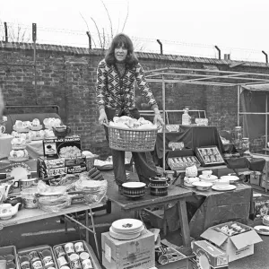 The Oval Sunday Market Print - China and Kitchenware Stall The Oval Sunday Market Print - China and Kitchenware Stall