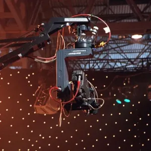 Overhead Boom Television Camera at the Tomorrows World Studios NEC Birmingham Overhead Boom Television Camera at the Tomorrows World Studios NEC Birmingham