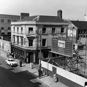 The Oxford Hotel in The Hayes area, Cardiff, Wales. July 1961