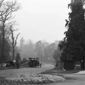 Oxford Road being widen between Beaconsfield and Gerrards Cross near the Bull Hotel Circa