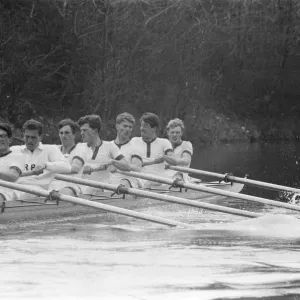 Print of Oxford University Rowing Crew in Training Print of Oxford University Rowing Crew in Training