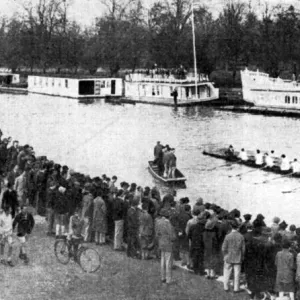 An Oxford womens eight at the finishing post after taking part in a rowing match An Oxford womens eight at the finishing post after taking part in a rowing match