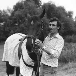 Paddy McMahon with Penwood Forge Mill at Penwood Stables Print 1973 Paddy McMahon with Penwood Forge Mill at Penwood Stables Print 1973
