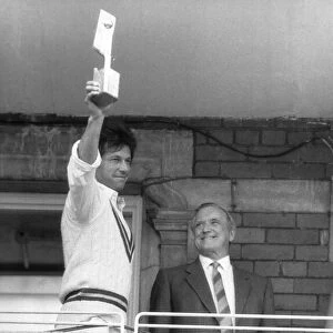 Pakistan in England, May / August 1987 (5 Tests) Imran Khan celebrates winning