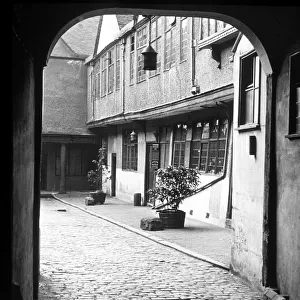 The Palace Yard courtyard in Priory Row Coventry circa 1936 The yard dates from the 16th