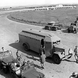 Palestine British Army 1947 Soldiers of the British Army prepare to escort an