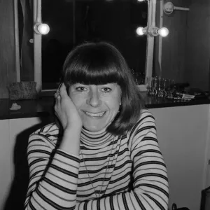 Pam Ayres in her dressing room at the Bristol Hippodrome. 6th April 1977 Pam Ayres in her dressing room at the Bristol Hippodrome. 6th April 1977