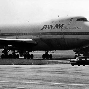 A Pan Am Boeing 747-121 Jumbo Jet aircraft / airliner Named