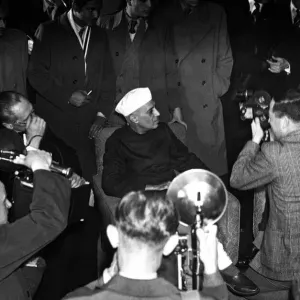 Pandit Jawaharlal Nehru - Prime Minister of India at a Press Conference in London England Pandit Jawaharlal Nehru - Prime Minister of India at a Press Conference in London England