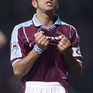 Paolo Di Canio Nov 1999 celebrates scoring during the match between West Ham United v