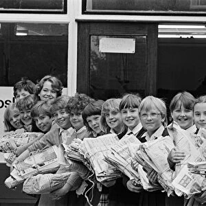 Paper-chase... These are some of the 66 pupils of South Crosland Junior School who