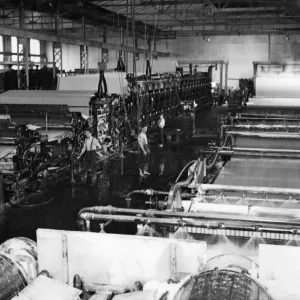 Paper industry. View of machine house from wet end. 25th July 1922 Paper industry. View of machine house from wet end. 25th July 1922