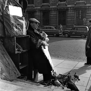 Paper seller John Townsend has been selling papers outside St Martin-in-the-Fields for a