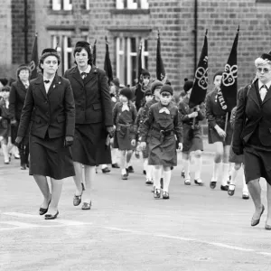 On parade in the Colne Valley were 200 Guides and Brownies who marched to a Thinking Day On parade in the Colne Valley were 200 Guides and Brownies who marched to a Thinking Day
