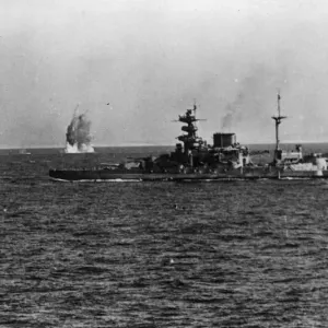 Print of a Convoy under Attack off Malta