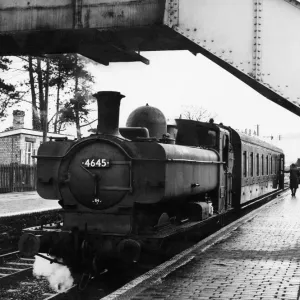 A passenger train leaving Bala Station on the Bala-Blaenau Ffestiniog line
