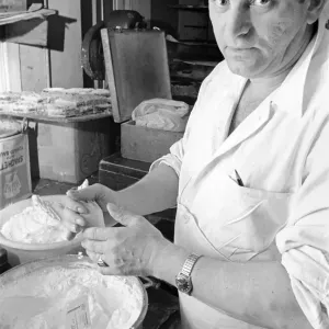 Pastry Chef seen here at work in his Kitchen. 1967 A1330-001 Pastry Chef seen here at work in his Kitchen. 1967 A1330-001