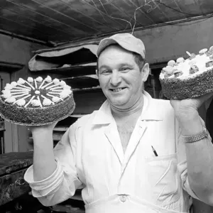 Pastry Chef seen here at work in his Kitchen. 1967 A1330-003 Pastry Chef seen here at work in his Kitchen. 1967 A1330-003