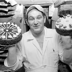 Pastry Chef seen here at work in his Kitchen. 1967 A1330-004 Pastry Chef seen here at work in his Kitchen. 1967 A1330-004
