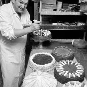 Pastry Chef seen here at work in his Kitchen. 1967 A1330-005 Pastry Chef seen here at work in his Kitchen. 1967 A1330-005