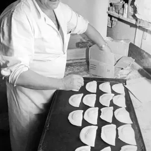 Pastry Chef seen here at work in his Kitchen. 1967 A1330-009 Pastry Chef seen here at work in his Kitchen. 1967 A1330-009