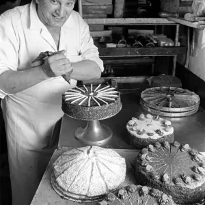 Pastry Chef seen here at work in his Kitchen. 1967 A1330-011 Pastry Chef seen here at work in his Kitchen. 1967 A1330-011