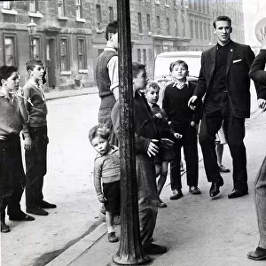 Pat Crerand 1960 with Charlie Gallagher And Kids playing football in street