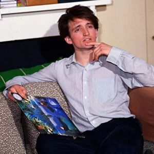 Pat Nevin Chelsea football player at home February 1985