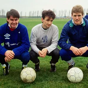 Pat Nevin with Scottish Chelsea team-mates April 1987